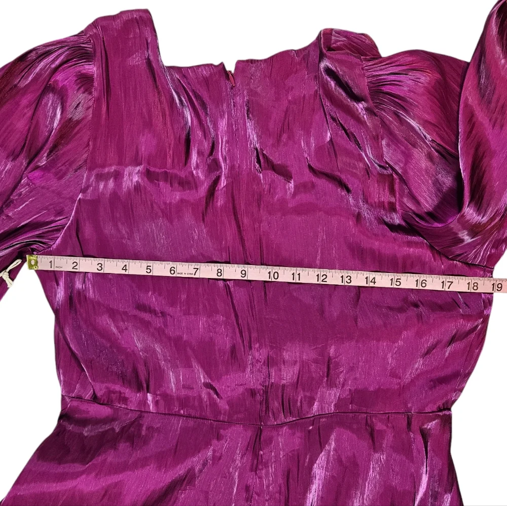 Tularosa Revolve Eliza Magenta Surplice Mini Dress Size Large Asymmetric Flirty - Picture 15 of 16